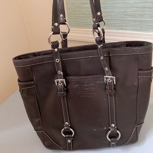 Brown REAL coach leather purse